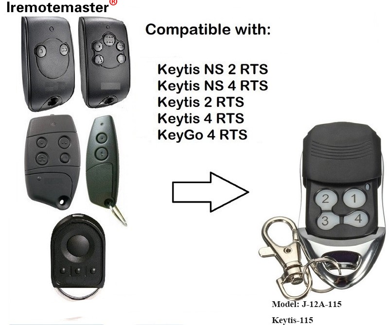 Keytis NS 2 RTS Keytis NS 4 RTS üçün Qaraj Qapısı Uzaqdan İdarəetmə Sistemi 433.42MHz