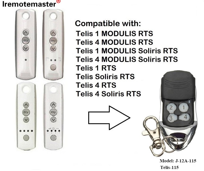 Telis 1 RTS üçün Telis Soliris RTS 4 RTS Qaraj Qapısı Uzaqdan İdarəetmə Sistemi 433.42MHz